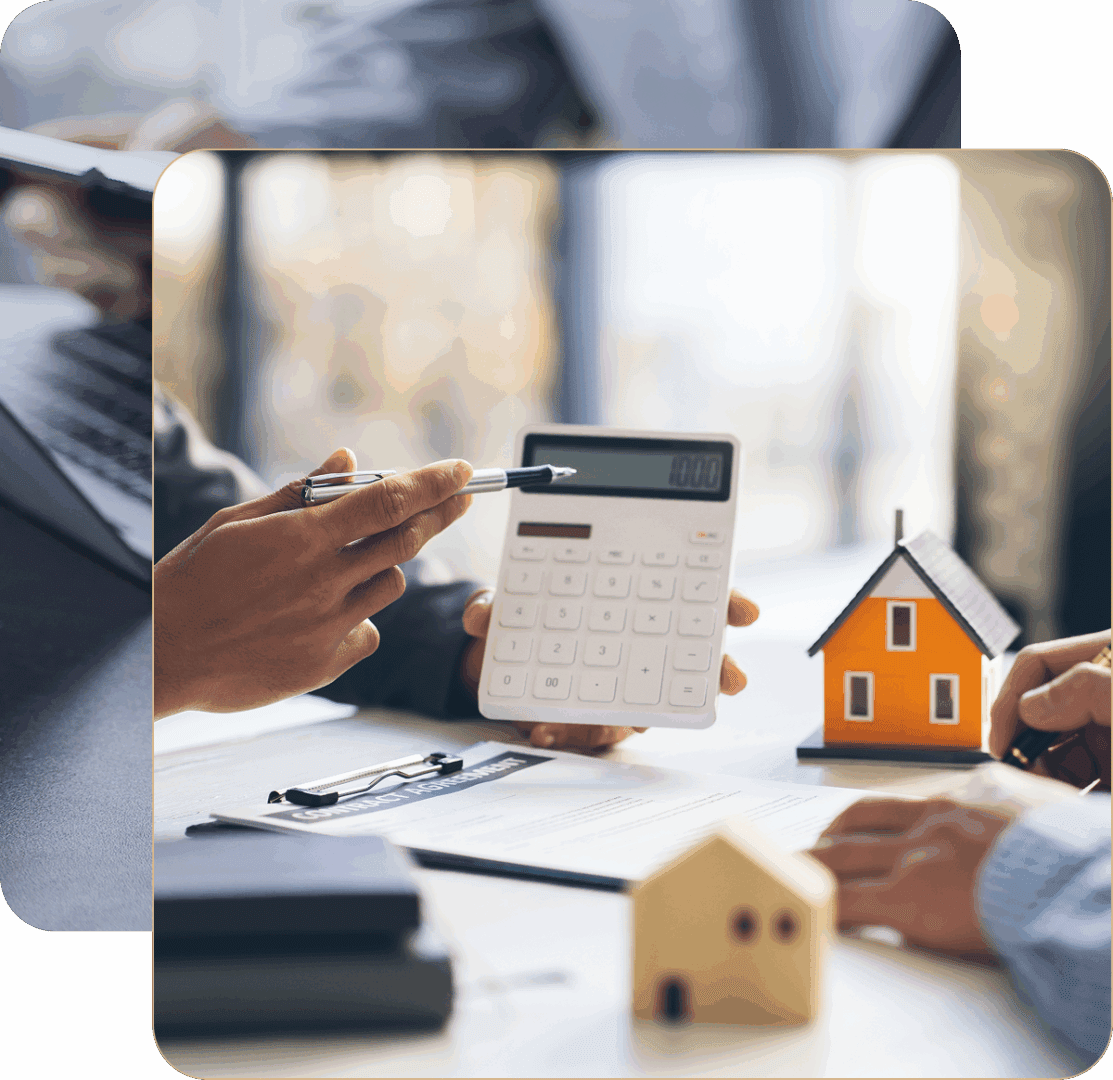 Hands discussing mortgage details